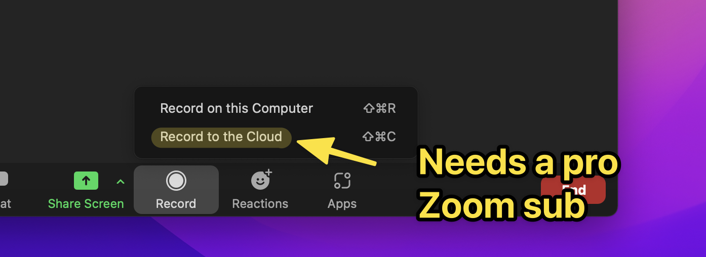 Zoom cloud recordings